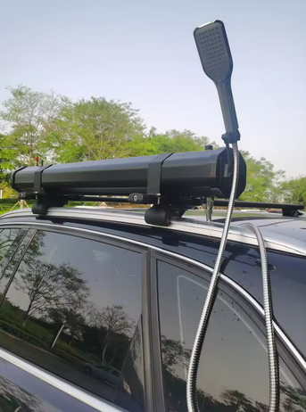 30L Car Roof Water Tank Outdoor Camping Shower PVC Economic Car Shower Column with pump