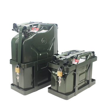 Heavy-Duty Green Jerry Can for Fuel, Petrol & Diesel – Metal Construction with Locking Cap, Triple Handle & Mounting Holes