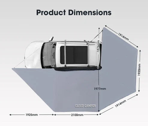 Cloud Camper - Outdoor Camping Car Side Awning Tent 270 Degree Awning Free Standing 4x4 4WD Awning Tent