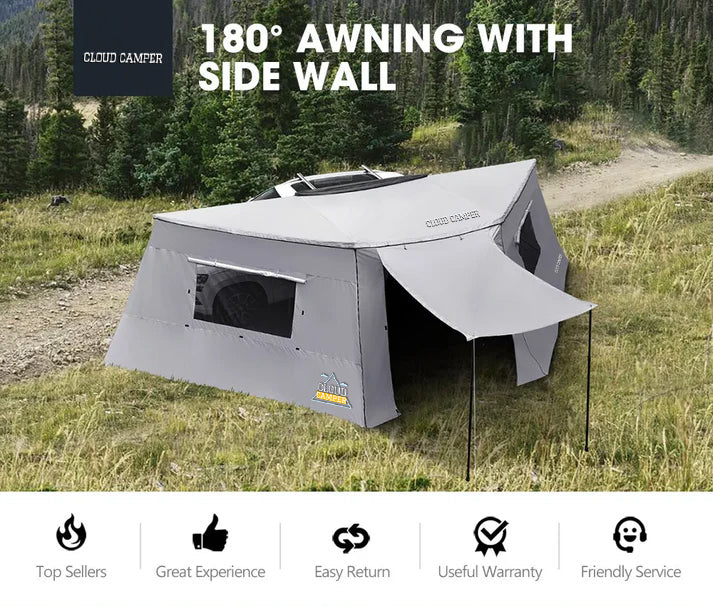 Cloud camper 4x4 180 Degree Car Side Awning Freestanding Batwing Waterproof Free-standing Awning with Side Wall